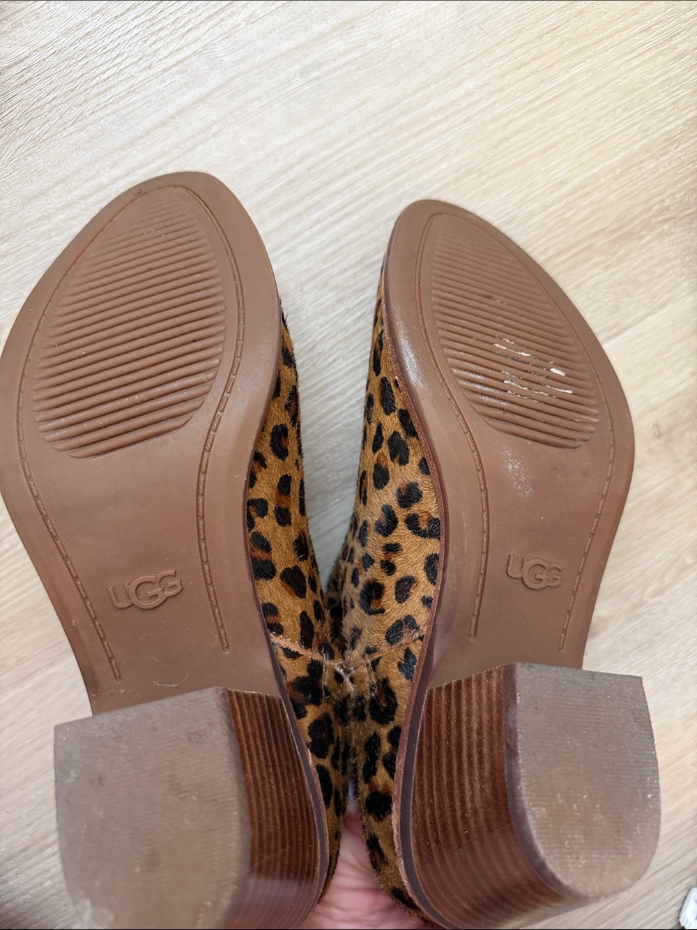 UGG Leopard Print Ankle Booties in Brown and Black - Picture 3 of 3